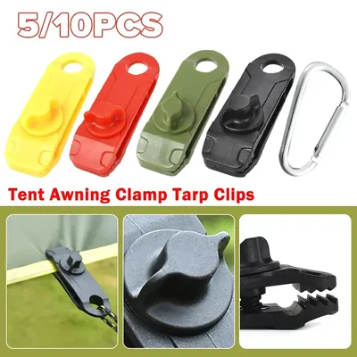 10PC Awning Clamp Tarp Clips Heavy Duty Lock Grip Tent Fasteners Clips Pool Awning Bungee Cord Car