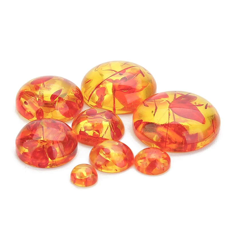 20 pz/lotto 6 8 10 12 18 20mm Rotondo Imitazione Ambra Cabochon per la Produzione di Gioielli Flatback Cabochon In Resina Anelli FAI DA TE collana