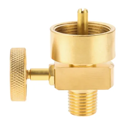Propane 1LB Tank Disposal Cylinder Gas Bottle Refill Adapter w/ 1/4" NPT Male x 1"-20 Female Throwaway Cylinder for Stove Grill