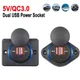 Presa per caricabatteria da auto doppia USB QC 3.0 Ricarica rapida con cappuccio scorrevole Presa di corrente per caricabatterie rapido 12V/24V 36W per autobus, camper, boa