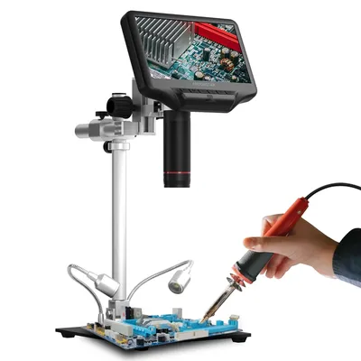 Andonstar AD407PRO HDMI Digital Microscope Circuit Board PCB Soldering Microscope for Phone Watch Upgraded 12.5'' Metal Stand