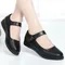 Fashion Sweet Light Weight Black Pu Leather Comfort Student School Shoes Women Leisure Street Office Buckle Strap Heel Shoes A10