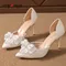 Luxury Women's Shoes Bow High Heels Stiletto Heels Wedding Shoes Pointed Head Side Empty Thin Shoes