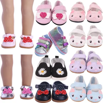 Doll Shoes 7 cm For 18 Inch American Doll Girl Toy 43 cm Born Baby Doll Clothes Our