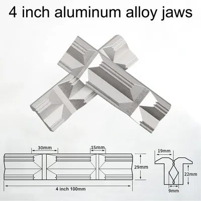 1 Pair V-clip CNC Milling Steel Vise Hard Jaw Fixture V-Type Jaw Aluminum Alloy 4 Inch 5 Inch 6 Inch 8 Inch V-clip