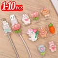 Cute Cartoon Data Line Protection Cover custodia protettiva per cavo di ricarica rapida in Silicone morbido per telefono Android Cable Saver