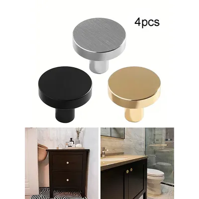 Round Cabinet Pulls Drawer Handle Single Hole Metal Handle Cabinet Drawer Knobs Kitchen Cupboard Door Furniture Hardware