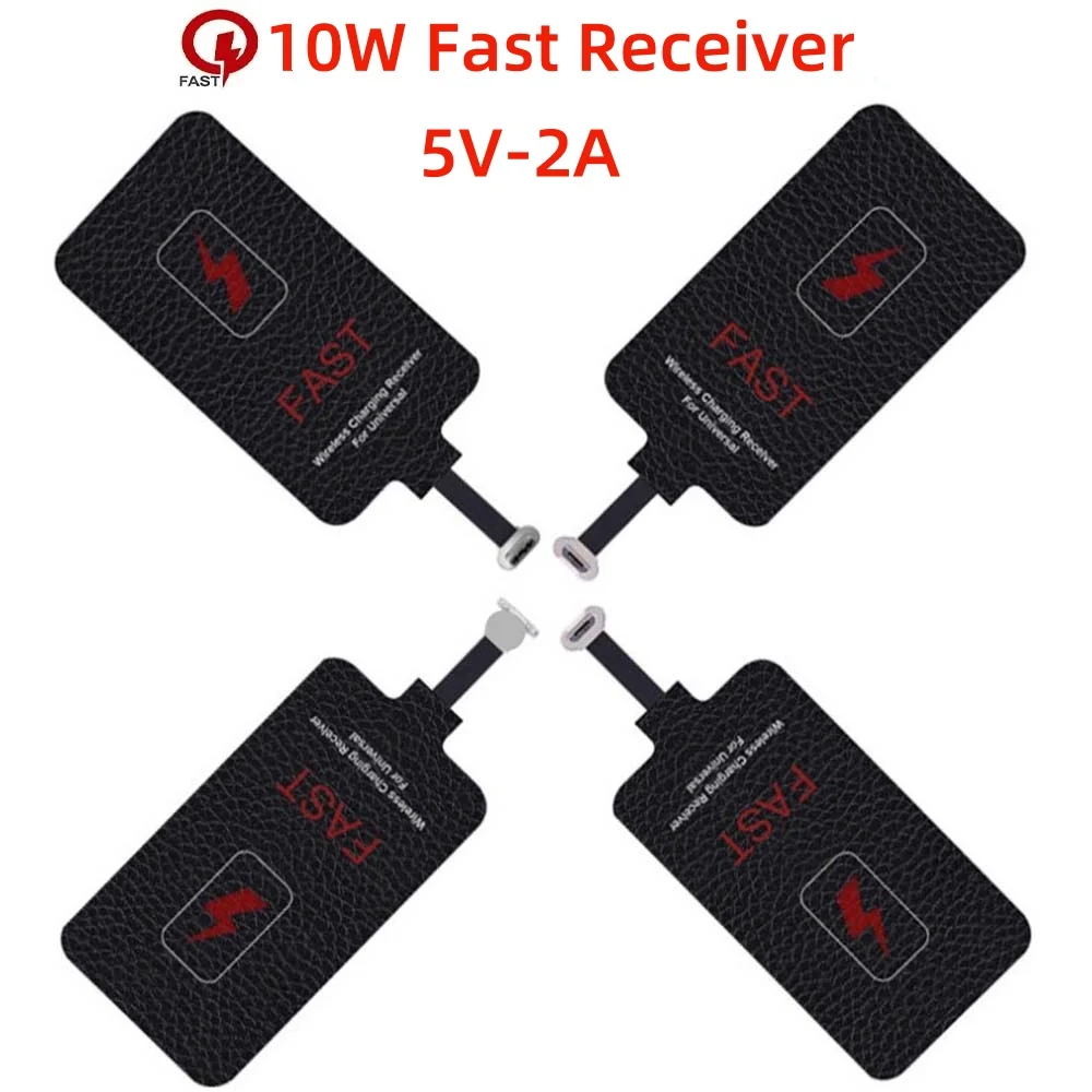 Ricevitore di Ricarica Wireless Max 10W 5V Universale Type-C Micro USB per iPhone 5 6 7 Samsung A53 5G Xiaomi Poco X6 Poco X3
