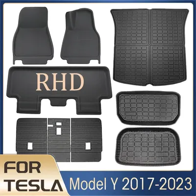 Floor Mats For Tesla Model Y Right-Hand Dirve Floor Mats Cargo Liner Car Anti-dirty Pad Waterproof