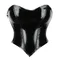 Corsetto corto in pelle PVC nero lucido Top corto Canotta Intimo femminile Bustier con cerniera