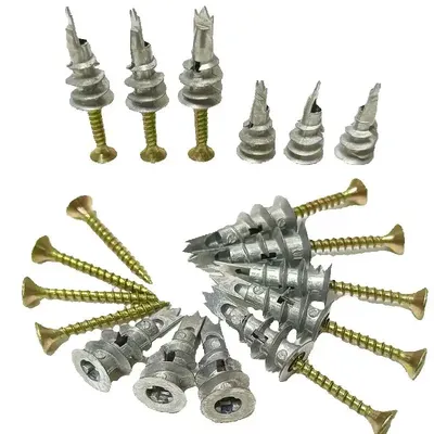 10pcs Zinc Self-Drilling Drywall Anchors With Screws Kit Heavy Duty Metal Wall Anchors And 10#8 X