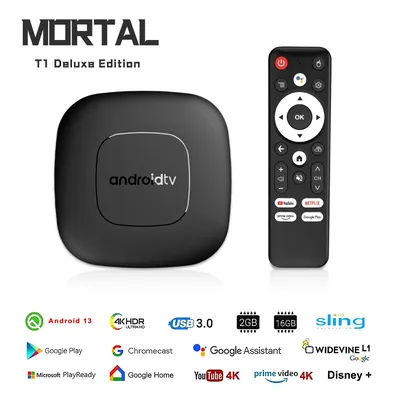 Global Version Smart Streaming Media Player TV Box AllwinnerH313 Android13 2.4G&5G Wifi 4K Mortal T1