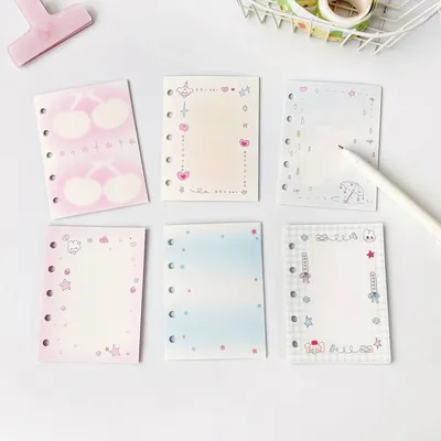 M5 5Holes 60Sheet Loose Leaf Notebook Refill Loosening Index Memo Planning Series Simplified Alien Bookmark Memo Notes