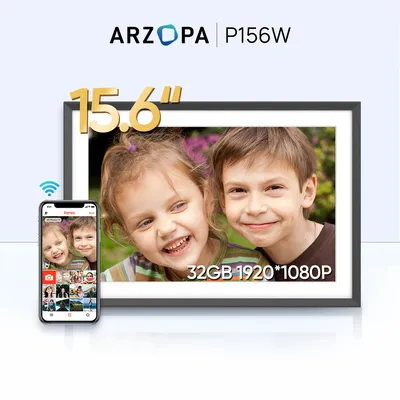 ARZOPA Digital Picture Frame 15.6" Large Wifi Digital Electronic Photo Frame with 32GB Storage,