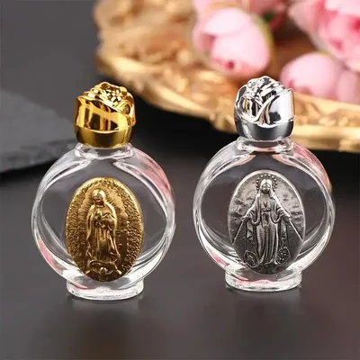 1Pc Holy Water Jesus Bottle Religious Cross Bottle Christian Virgin Sculpture Bottle Holy Water Bottle