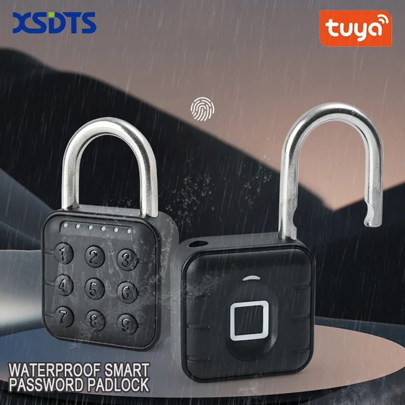 Tuya Bluetooth Smart biometrische Finger abdruck Türschloss schlüssel los schnell entsperren Anti-Diebstahl-Vorhänge schloss IP67 wasserdicht Home Travel Securit Image