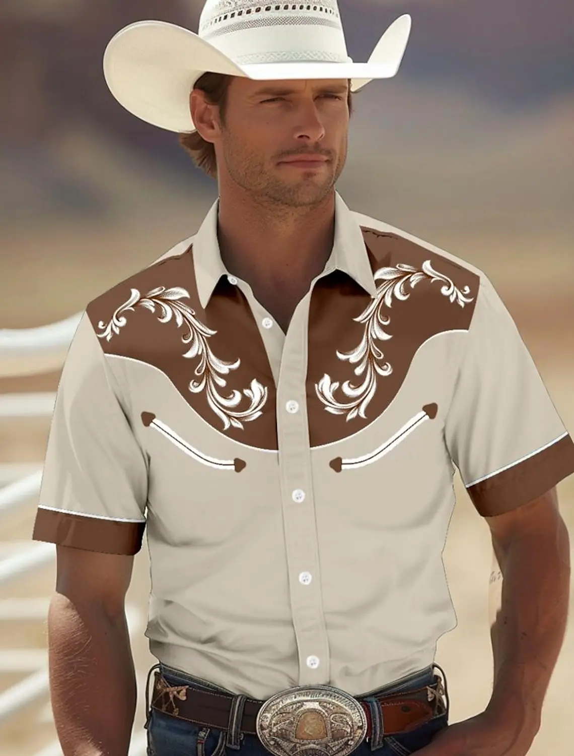 Florale Stammes-Hawaii-Hemden im westlichen Stil 3D-Druck Herren Sommer loser Strand übergroße kurz ärmel ige Top-Herren hemden für Jungen Image