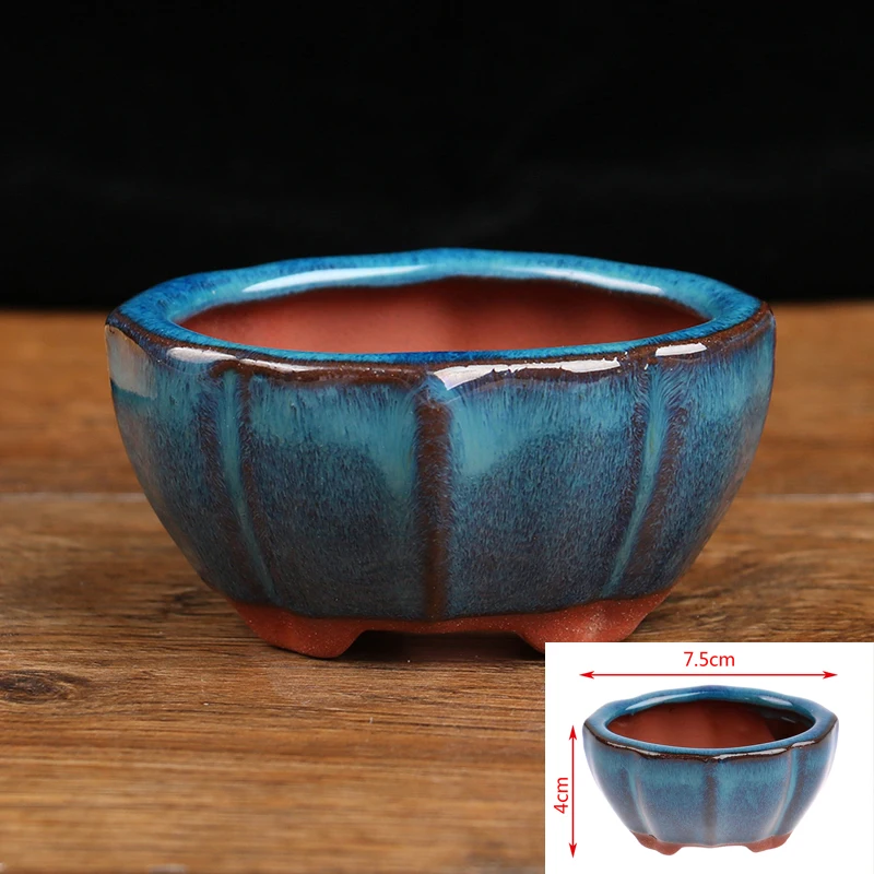1 stücke Bonsai Mini Keramik Blumentopf Sukkulenten Blume Pflanztopf Büro Desktop Dekoration Für Garten Hof Wohnzimmer Balkon