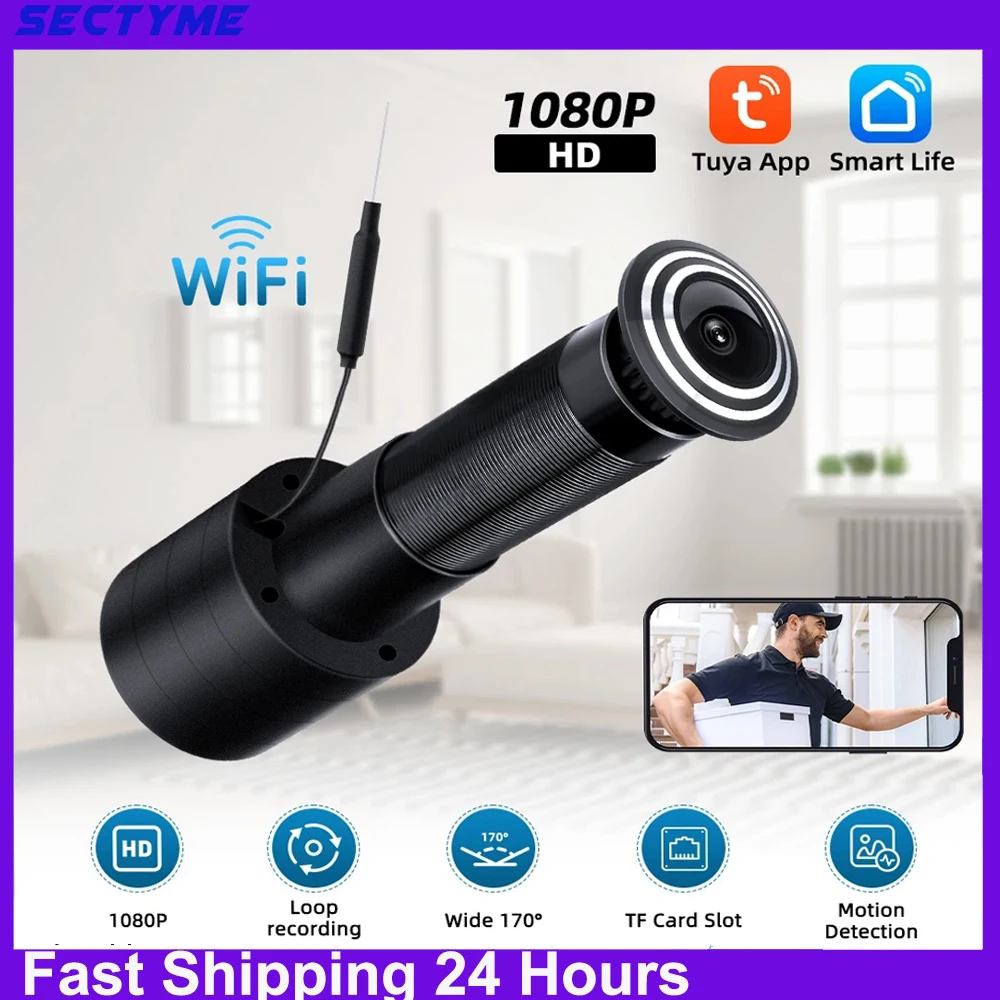 Sectyme tuya smart home digitale tür gucklöcher wifi 1080p türklingel kamera wifi guckloch tür video auge tür guckloch kamera