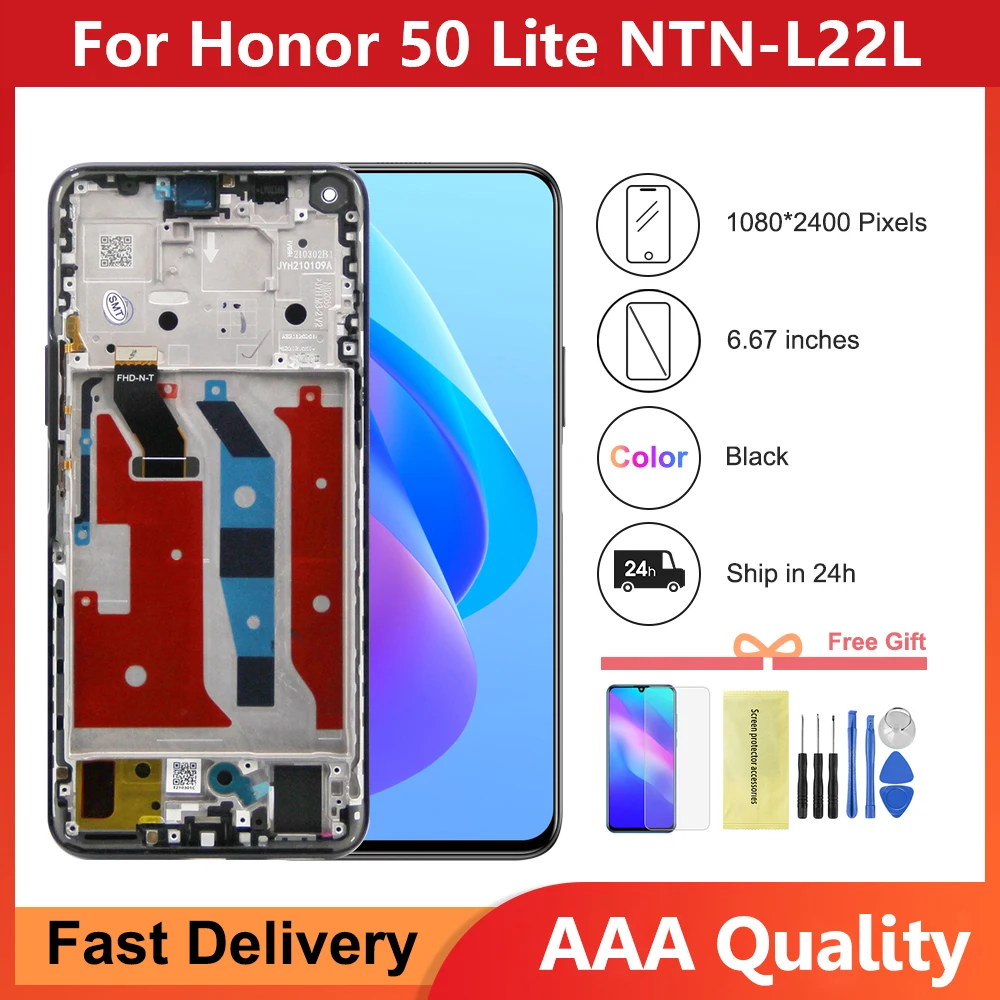 6.67 ''aaa Qualität für Ehre 50 Lite LCD-Display Touch Digiti zer Baugruppe NTN-L22 NTN-LX1 NTN-LX3 Bildschirm mit Rahmen Image