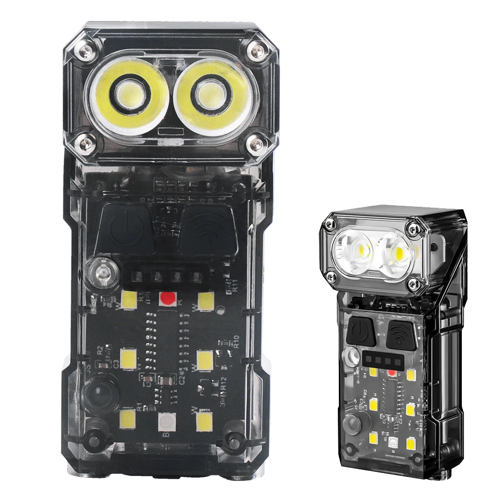 Boruit tragbare Schlüssel bund Lichtsensor Kopf Taschenlampe wiederauf ladbare Kappe Clip Scheinwerfer Outdoor Angeln Camping Laterne Arbeits licht Image