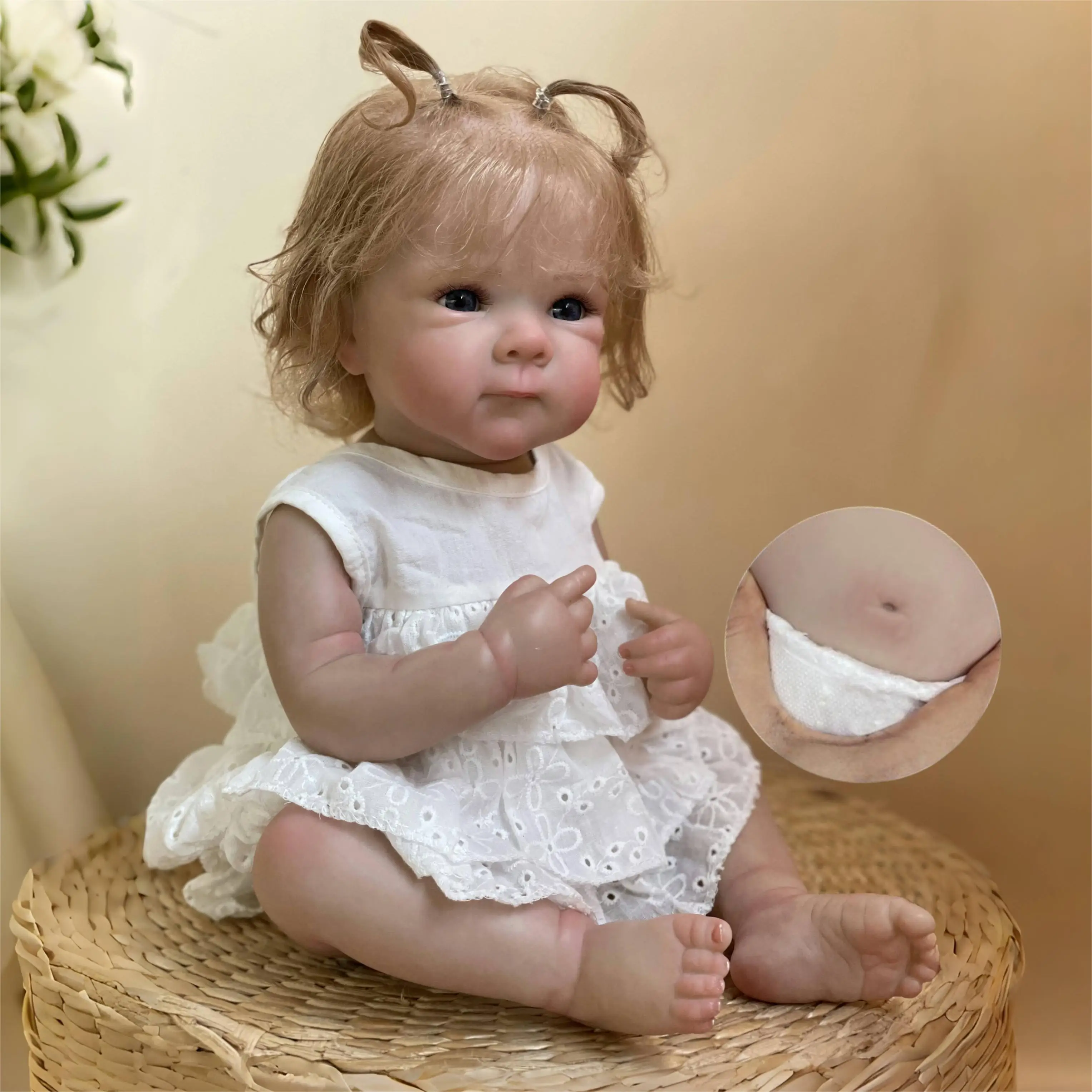 Prinzessin Mädchen Bettie 18 Zoll Reborn Puppen handgemachte bemalte Ganzkörper Vinyl mit verwurzeltem Haar Neugeborene Babypuppe Spielzeug für Kinder