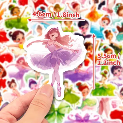 10/30/50PCS Ballett Mädchen Aufkleber Nette Mädchen Aufkleber Cartoon Tanz Graffiti Aufkleber DIY Image