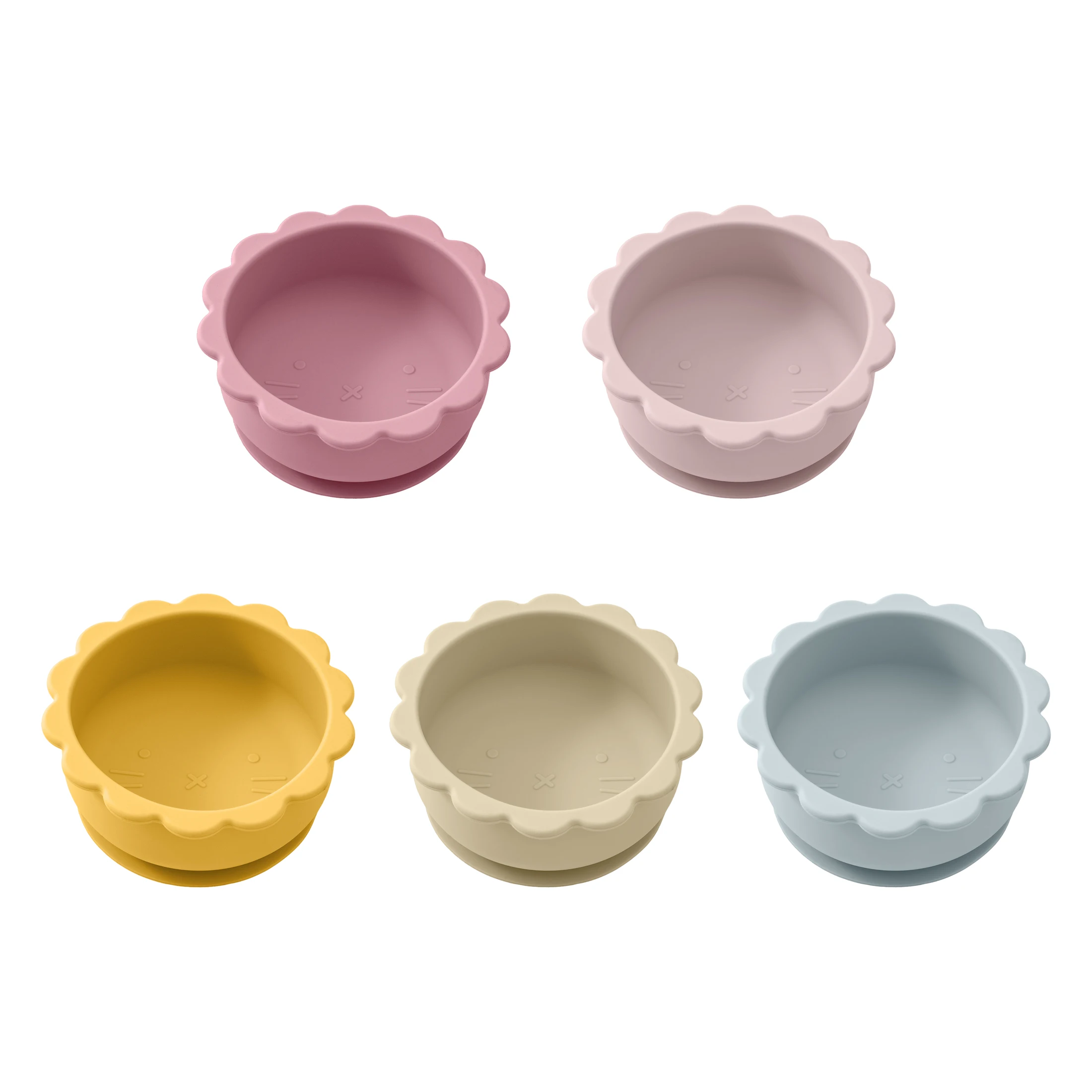 Farbe Kinder Silikon Sauger Schüssel Fütterung Geschirr Säugling Training lernen, Schüssel Baby zusätzliche Futtern äpfe Baby Zeug zu essen Image