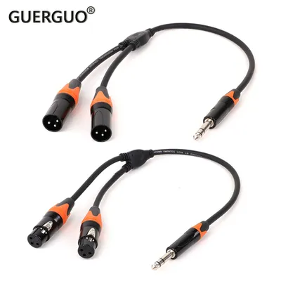 1pc 6,5 bis 2 xlr aduio kabel hochwertige 6,5mm stereo zu dual xlr kabel mischer lautsprecher zoll trs y splitter abgeschirmte kabel Image