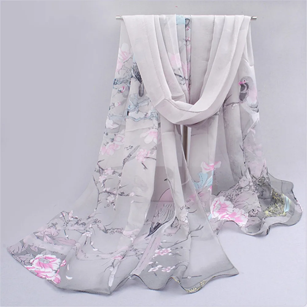 Sommer Chiffon Schal Schmetterlinge Schals Damen Schal langen Schal Frühling Chiffon Unendlichkeit Schal Foulard Hijab Schal 160*50cm Image