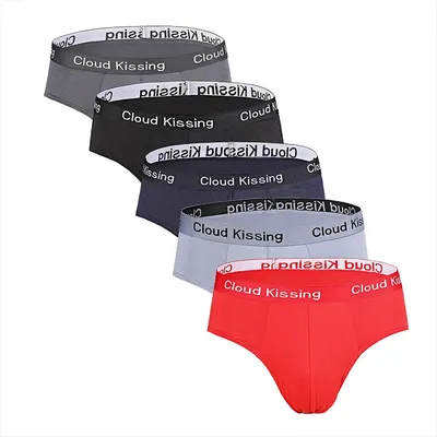 5Pcs Sommer Männer Slips Pilz-Proofing Männer Höschen Männlichen Große Größe Höschen Atmungsaktive männer Unterwäsche Bequeme Feste unterhose Image