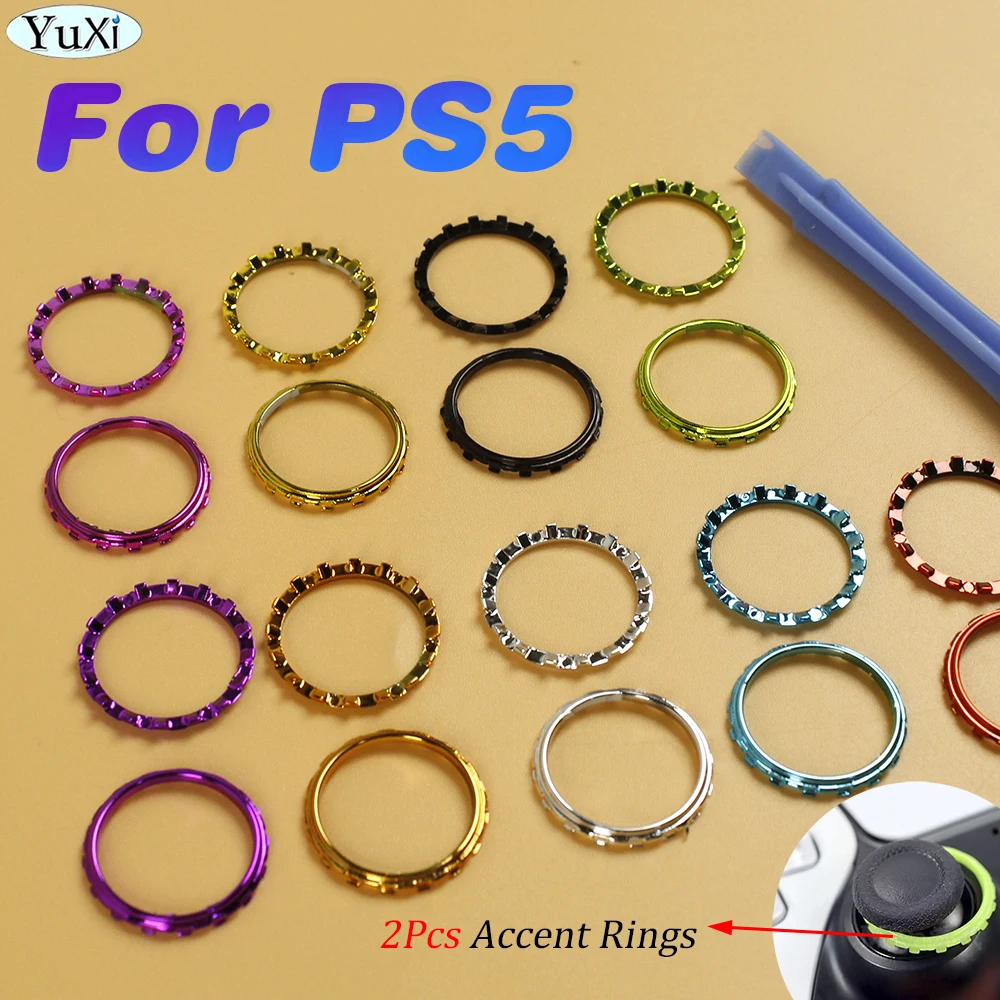2 Stück für ps5 Ver chrom ung Akzent ringe Daumens tiel Wipp ring für Playstation 5 Controller Ersatz zubehör Image