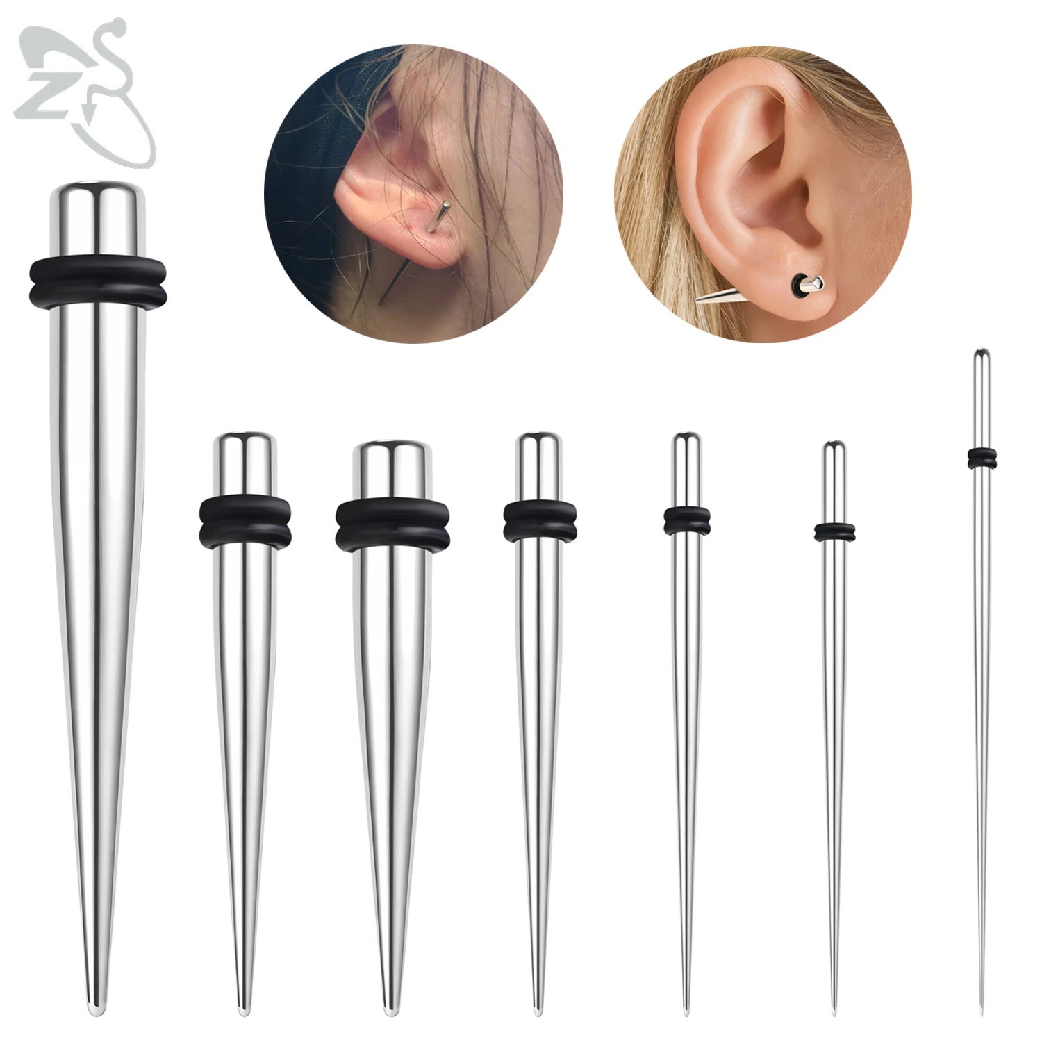 Zs 1 Stück 1,2-6mm Edelstahl Ohr stöpsel und Tunnel kegel Piercing Ohr messer Fleisch Expander Bahre Körper Piercing Schmuck Image
