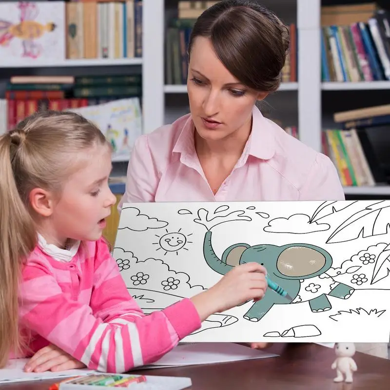 Kinder Mal papierrolle DIY Wand klebrige Farbe Füll papier mit realistischen Mustern Kinder interaktive frühe Bildung Image