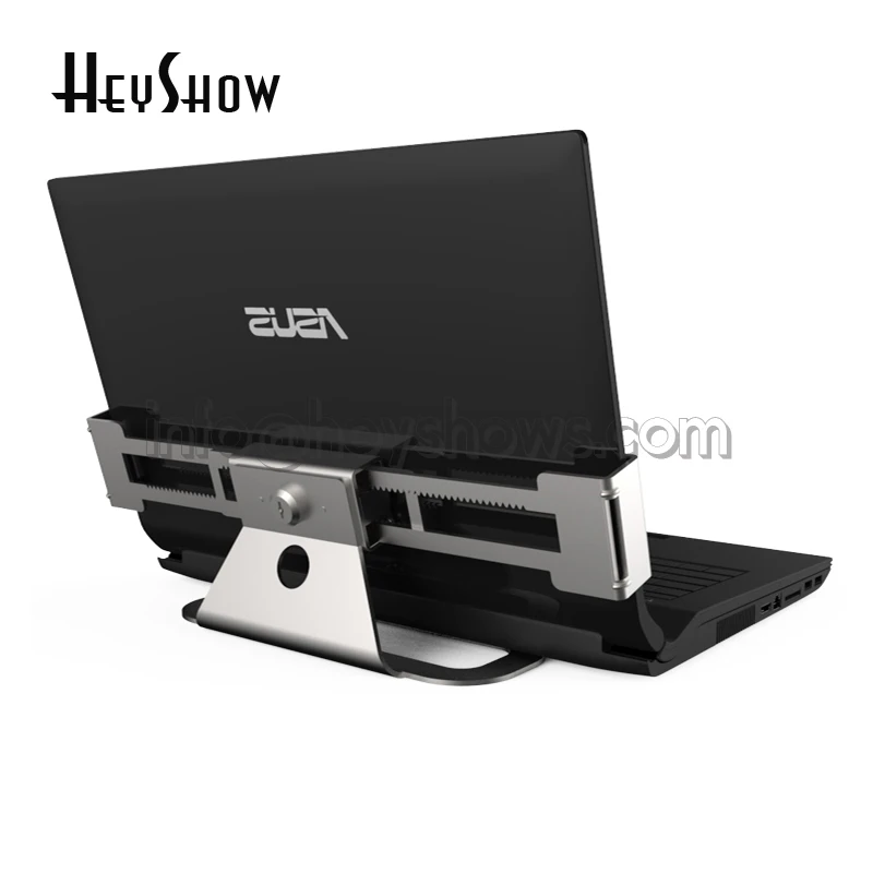 Laptop-Sicherheitsständer aus Aluminiumlegierung, Stretch-Notebook-Schreibtischhalterung, Diebstahlsicherung, kompatibel mit allen Laptops, inklusive Schlüsseln Image