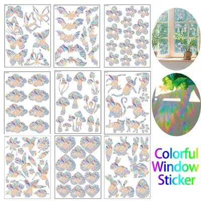 Bunte Fenster Aufkleber Sonnen fänger Regenbogen Prisma Schmetterling statische Glas Aufkleber PVC Image