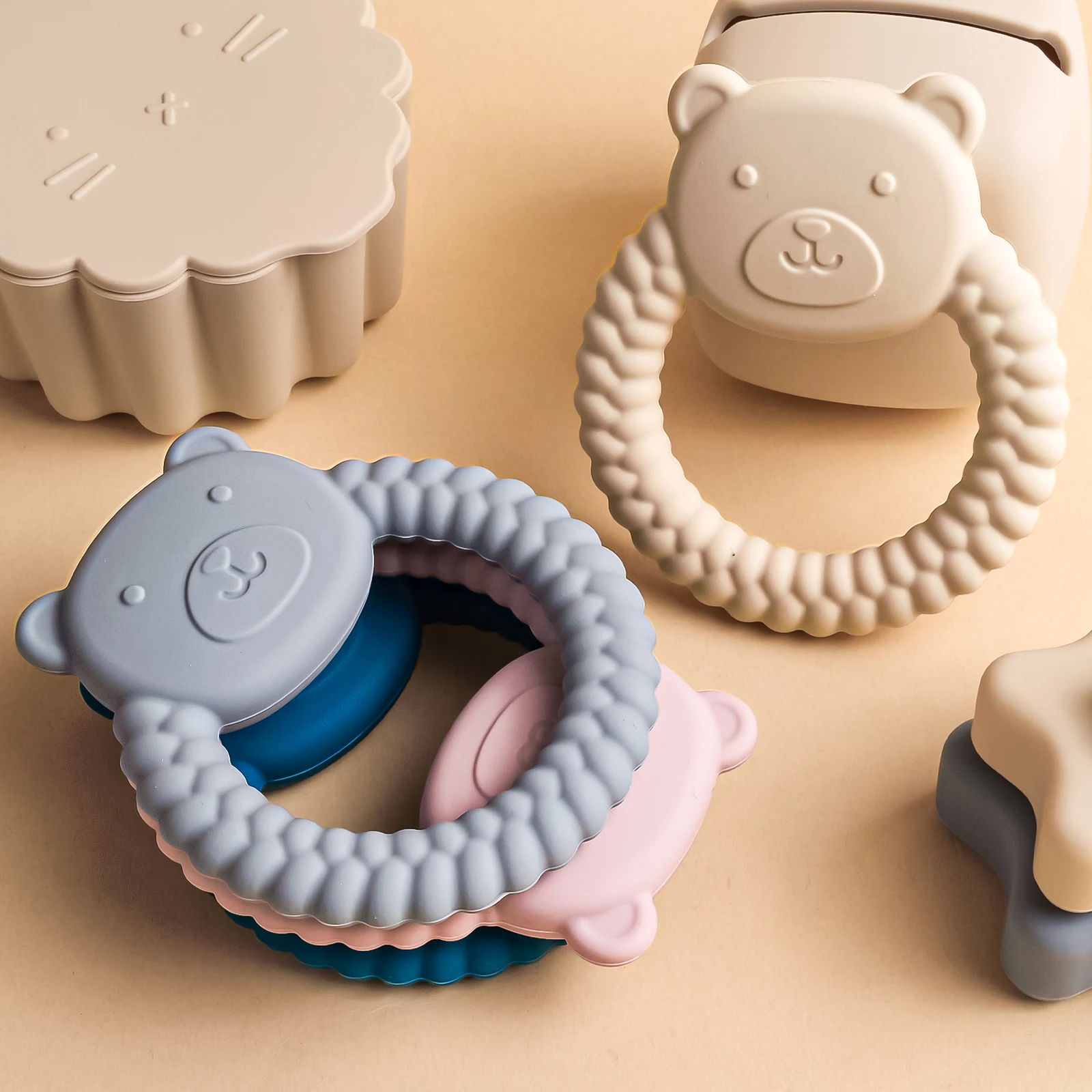 1 Stück Baby Beißring Silikon Spielzeug bpa kostenlos Cartoon Kaninchen Pflege Zahnen Geschenke Baby Gesundheit Backenzahn Kauen Neugeborenen Zubehör Spielzeug Image