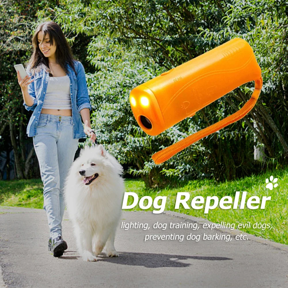 Haustier Rinden ableiter 3 in 1 Hunde pfeife Anti-Barking-Gerät Ultraschall Hund Repeller stoppen Bellen Kontrolle Trainings werkzeug mit Licht Image