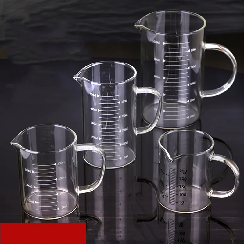 Labor Absolvierte, Mikrowelle Messbecher, Anti Rissbildung, hohe Temperatur Beständig Wasser Tasse mit Griff 250ml-1000ml Image