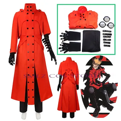Cosplay Anime Vash der Ansturm Cosplay TV Trigun Kostüm rote Uniform Vash Anzug Halloween Party Image
