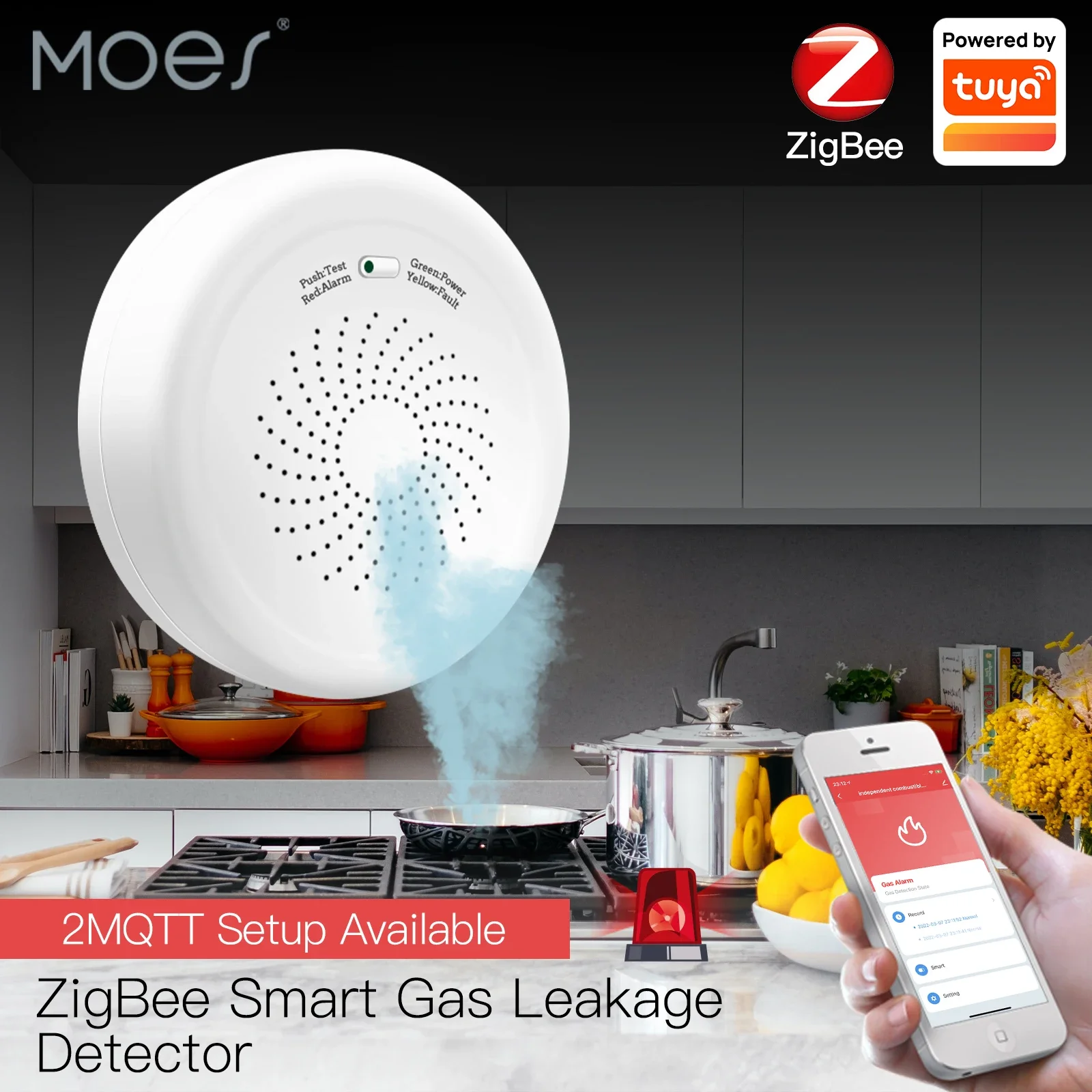 Smart ZigBee Gas Leckage Detektor Brennbaren Sensor Tuya Smart Home Sicherheit Alarm System Smart Leben Tuya App Fernbedienung Image