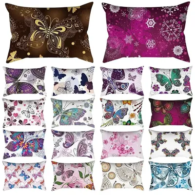 Mehrfarbige Schmetterling Rechteck Kissen bezug Wohnkultur Schlafzimmer Wohnzimmer Modedesign Image
