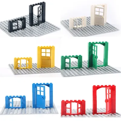 102 Stück Tür Fenster Ziegel Groß DIY Haus Bausteine Ziegel Spielzeug Stadtarchitekt für Kinder Image