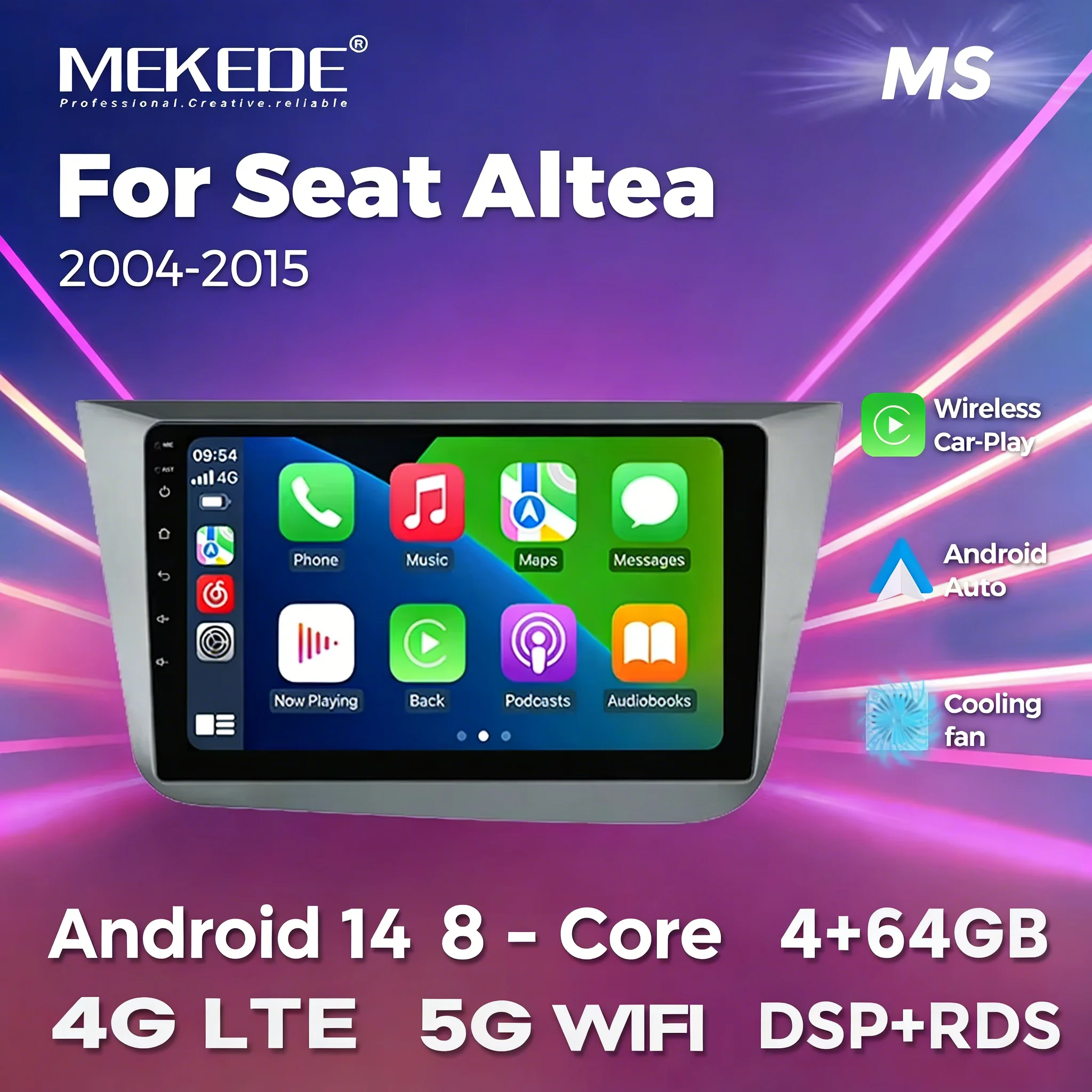 MEKEDE Android GPS-Navigationsbildschirm für Seat Altea XL Toledo 3 2004–2015 WIFI BT Autoradio-Multimedia-Player 2 Din Carplay Image