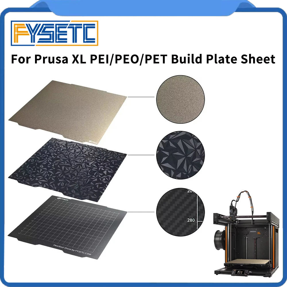Für Prusa XL 365*365mm Bauplatte Textur PEI Glatte PEO PET Stahlblech Hohe Temperatur Widerstand Druck für Prusa XL Image