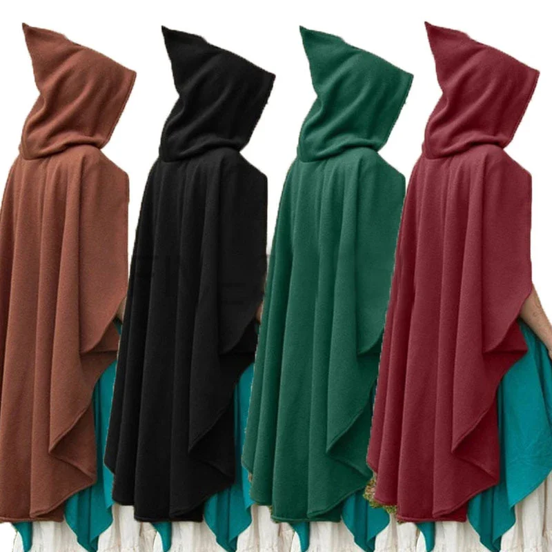Neue Frauen mittelalter liche Vintage Piraten Hexe Kapuze Cape Steampunk Gothic Samt Poncho Mäntel Halloween Karneval Party Cosplay Umhang Image