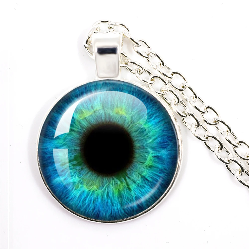 Charmante grüne Augen böser Blick Halskette handgemachte Glaskuppel Anhänger schöne Tier Drachen Katzenauge Schmuck Männer als Geschenk Image