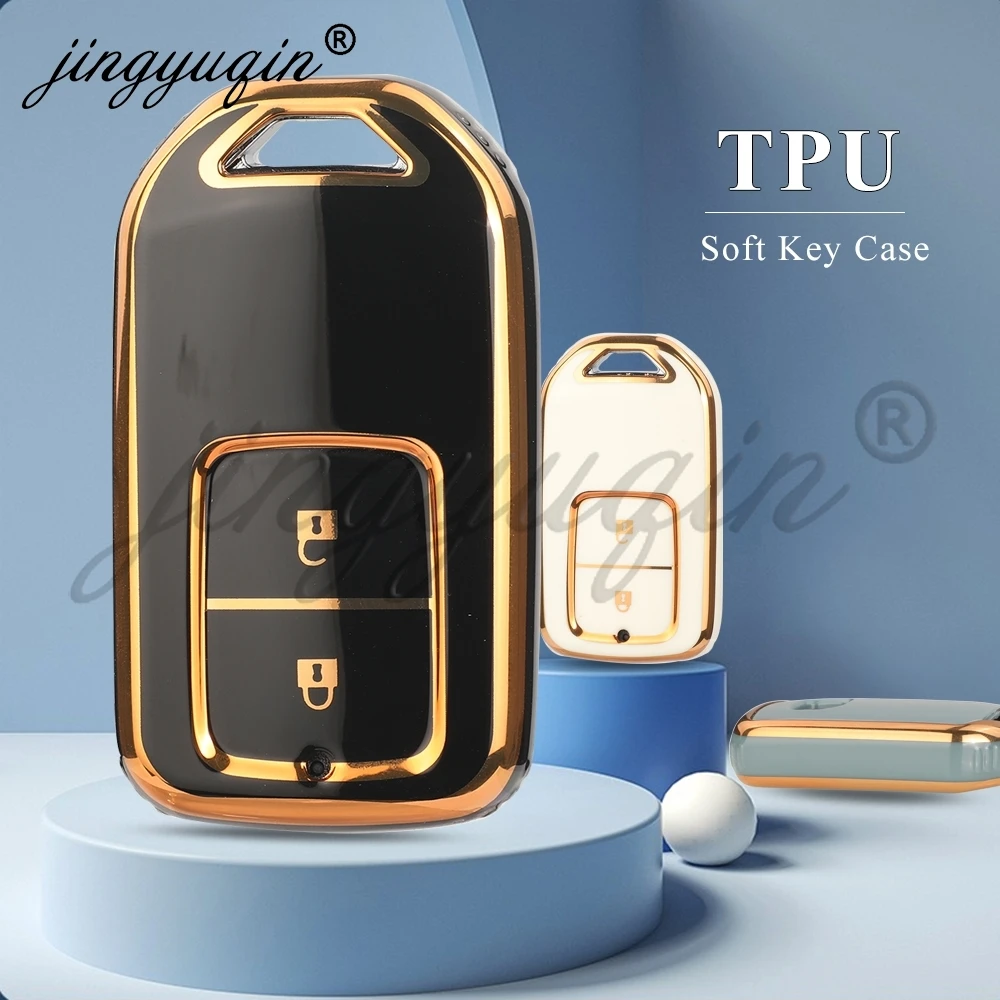 Jingyuqin Mode TPU Auto Remote Key Case Abdeckung für Honda Crv CR-V fit Civic Accord HR-V HRV City Odyssey XR-V Keyless Protector Image