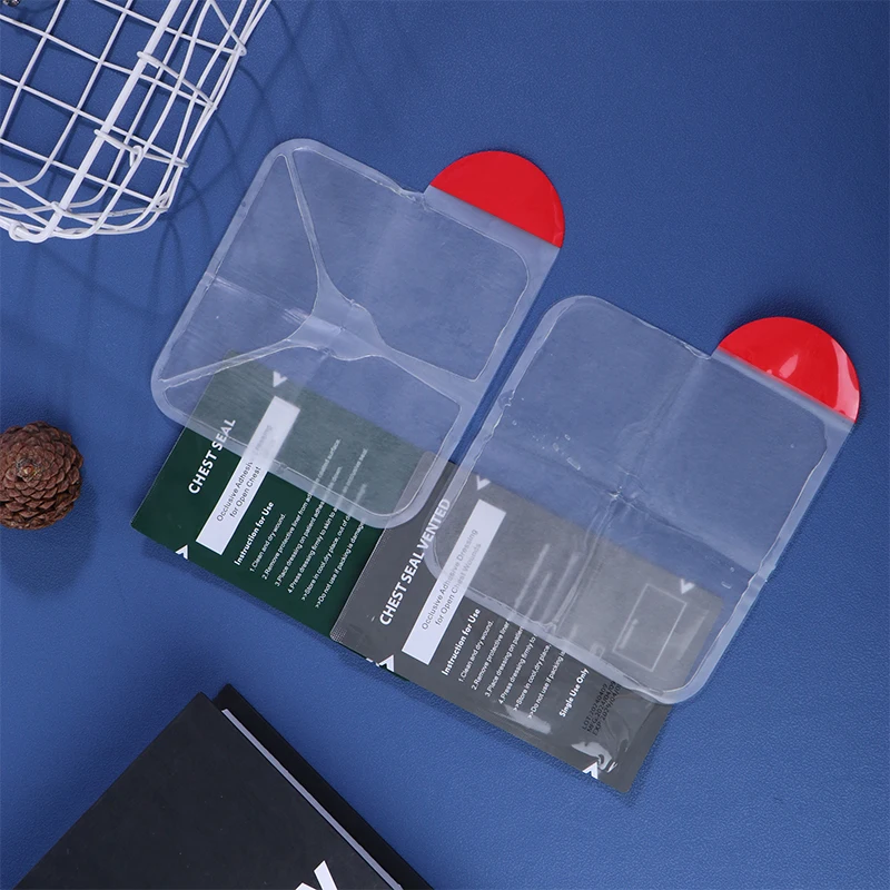Quadratische medizinische Brust dichtung belüftete Verband Bandage Erste-Hilfe-Kit Rettung Brust dichtung Outdoor Notfall medizinisches Werkzeug Image