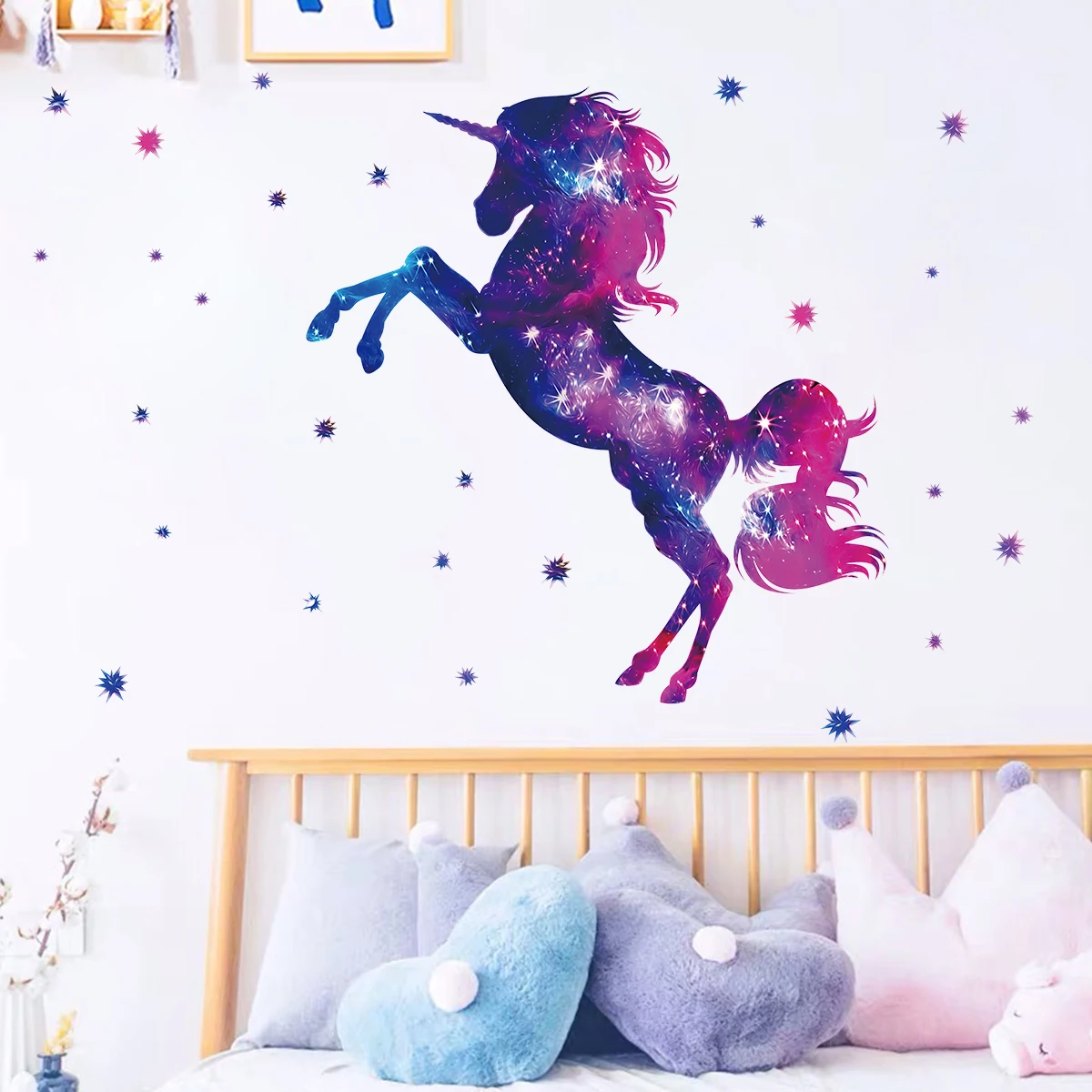 1 Stück schöne Einhorn Wandaufkleber Kinderzimmer Mädchen Zimmer Dekoration für Kinder Schlafzimmer Dekor für Haus Wohnzimmer Wandtattoos
